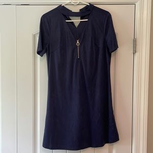Navy Blue Zip Dress